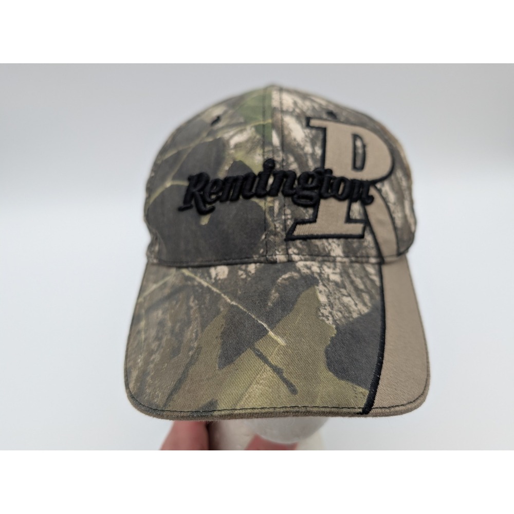 Remington Camo Hunting Hat Adjustable Strapback Baseball Cap Brown Green OSFM
